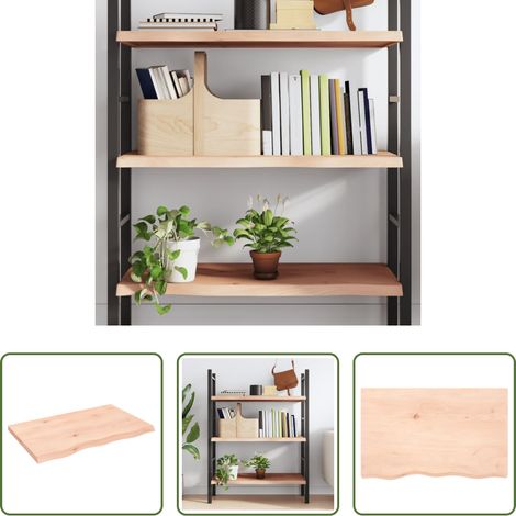 Rangement - Étagère murale 80x50x(2-4)cm bois de chêne massif non traité (1/5)