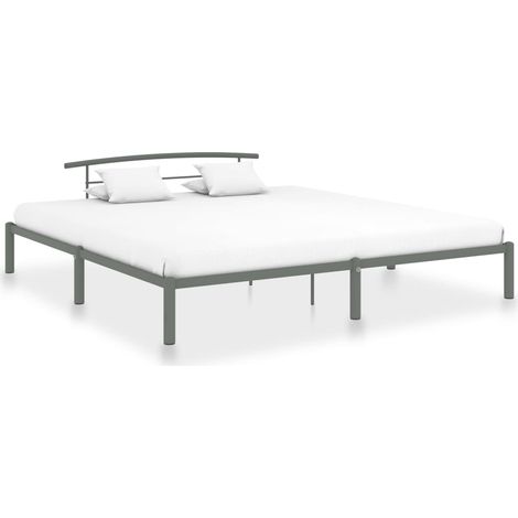 Lit double-200 x 200 cm, Cadre de lit, Lit adulte, Structure de lit Gris Métal 200 x 200 cm PDKEI38625 (1/5)