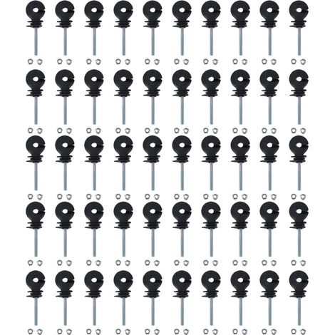Clous d'isolation de clôture électronique filetés M6, 50 pièces, isolant électrique à visser pour l'élevage d'animaux