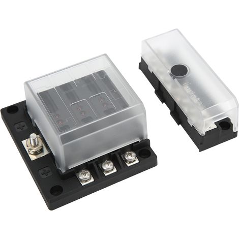 6-fach-Flachsicherungskasten ATP/ATC/ATO mit LED-Anzeige, wasserdicht, 10–32 V, für Auto, Wohnmobil, Boot, Zuhause (1/5)