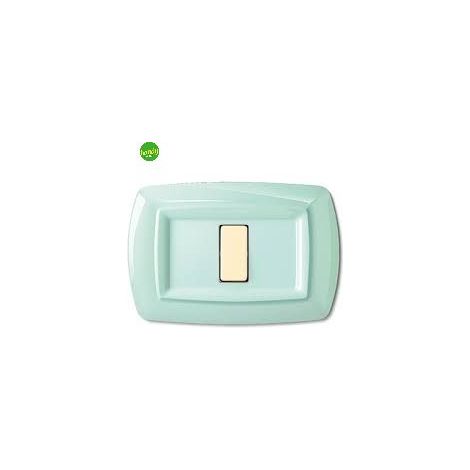 Placca 1 posto 3 moduli tond - q verde pastello.