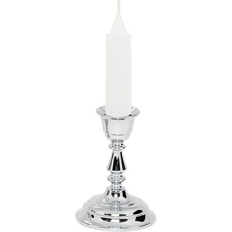 Candeliere tradizionale in argento cromato 9 cm