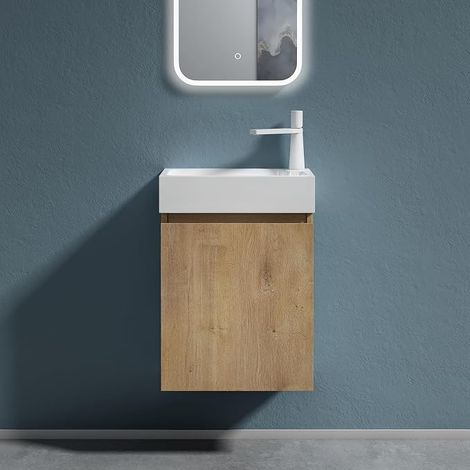 Small Hanging Bathroom Cabinet 46 cm Set of 2 Pieces (1/5)