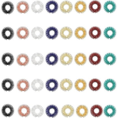 40 anneaux de massage pour les doigts et les mains, par acupression, pour le massage des doigts ou des orteils, couleurs assorties (1/5)