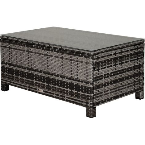 Table Basse de Jardin Max. 70kg, Rotin Tressé, 85x50x39cm Gris
Plateau Verre Trempé 5 mm (1/5)