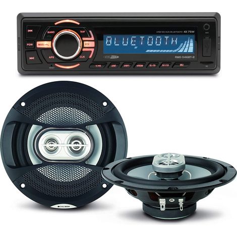 Pack sono voiture Autoradio bluetooth RMD046BT-2  4X75W + 2 haut parleurs 16,5m 120W