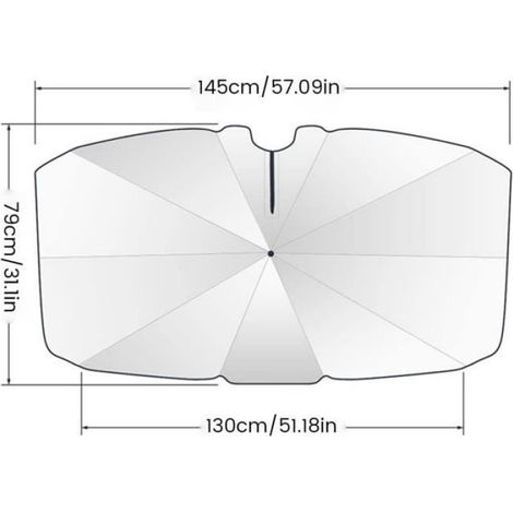 1 Pare-soleil de pare-brise, Rotation 360°, Pliable, 57x31 pouces, Protection UV, pour Voiture, SUV, Camion (1/4)