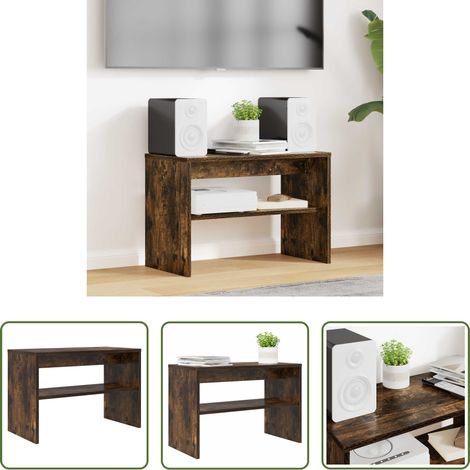 Rangement salon - Meuble TV Chêne fumé 60 x 30 x 40 cm Bois d'ingénierie (1/5)