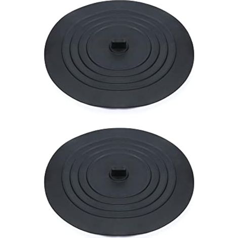 Lot de 2 bouchons de vidange en silicone de 15 cm pour douche, évier, cuisine et baignoire, noir. (1/5)