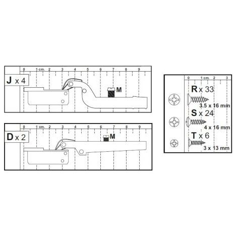1CF KIT CREDENZA 3ANTE ZAIKEN-(CERNIERE)