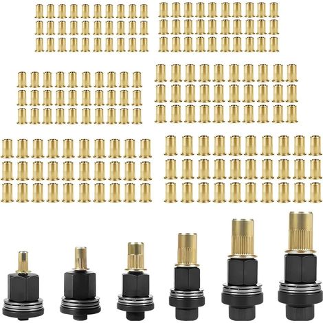 Threaded Insert Metal Crimp Nut Hand Rivet Head Nuts 186Stk for M3 M4 M5 M6 M8 M10 Manual Crimping Tool Nut Heads Manual Riveter (Each 30 Nuts) (1/5)