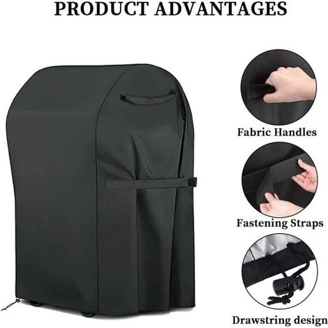 Telo protettivo per barbecue, copertura per barbecue da esterno, copertura impermeabile per barbecue, protezione UV, resistente al vento e all'acqua, 76x66x110cm-Crezuo
