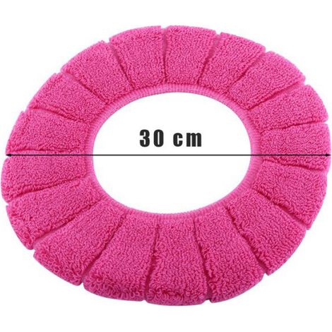 Housse de siège de toilette - - Rose rouge - Lavable - Douce - Chauffante (1/5)