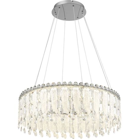 Globo - lámpara colgante - KLUNKA - cromo - vidrio - Ø 80cm - LED