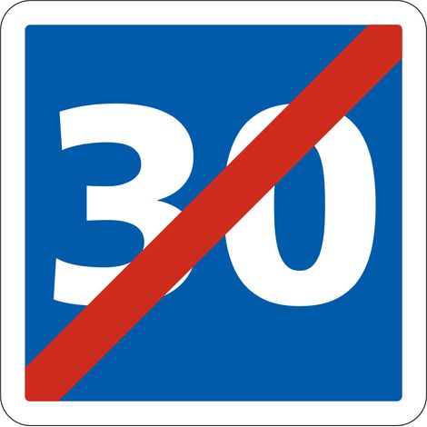 Panneau Fin d’Indication C4b – Fin de vitesse conseillée personnalisée – Carré Classe 1 350 mm – Gamme BRETAGNE (1/5)