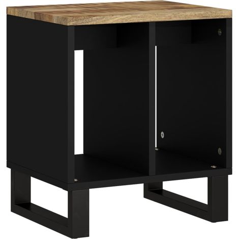 Table d'appoint avec 2 compartiments ouverts 40 x 31 x 46 cm bois de manguier et d'ingénierie marron et métal DEC032895 (1/5)