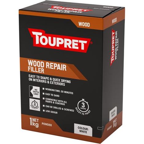 Toupret TTREPBOW01GB Wood Repair Filler White 1kg TOUTTREPOW01