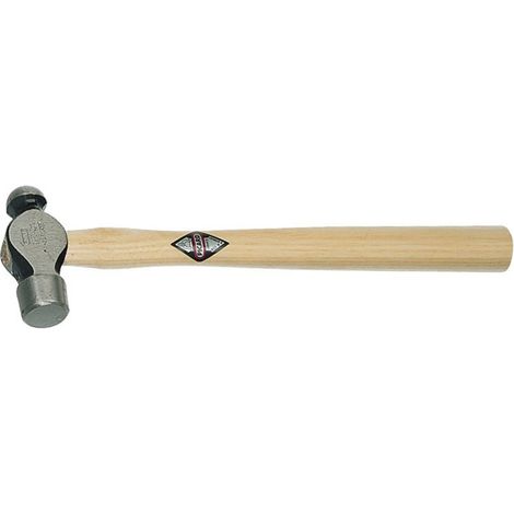 Marteau à panne ronde PICARD avec manche en bois de frêne et un poids de 314 g.