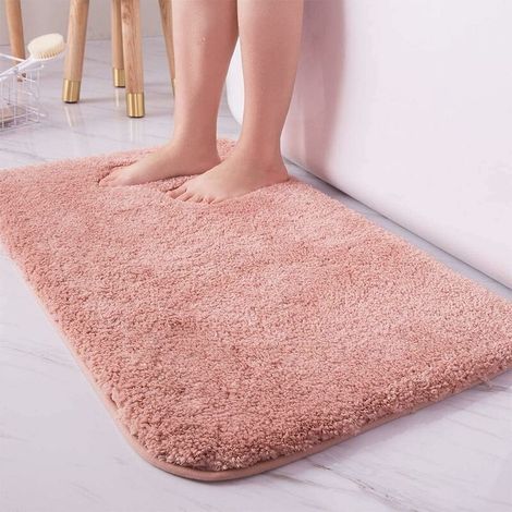 Non Slip Bath Mat,Super Soft Plush Shaggy Bathroom Area Rugs, Extra-Thick Water Absorbent Bath Rugs with Waterproof Backing for Tub Shower,Bathroom, Living Room, 4060cm -Pink (1/5)
