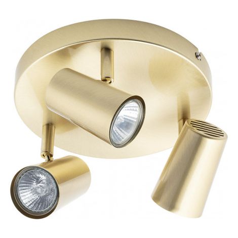 Litecraft Chobham Spotlight Plate Adjustable Ceiling 3 Light - Satin Brass