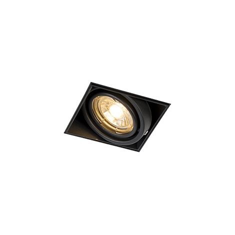 Qazqa – Spot encastrable noir GU10 50W – L 88 mm – Profondeur 10 cm – Luminosité variable – Pour salon, chambre, cuisine, salle à manger (1/7)