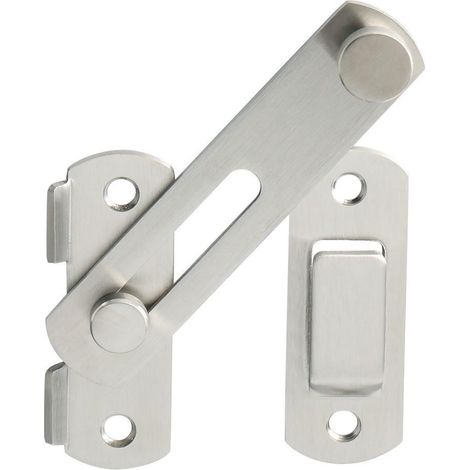 Pestillo de puerta batiente de alta resistencia, cerradura de seguridad deslizante para granero, cerca de madera, cepillado (grande) (1/5)