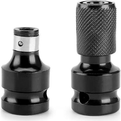 Lot De 2 Adaptateurs D'embouts Pour Clé à Chocs - Convertisseur Douille 1/2 à 1/4" - Accessoires de Précision pour Clés à Cliquet, Tournevis et Plus - Robuste et Polyvalent - Outils de Haute Qu (1/4)