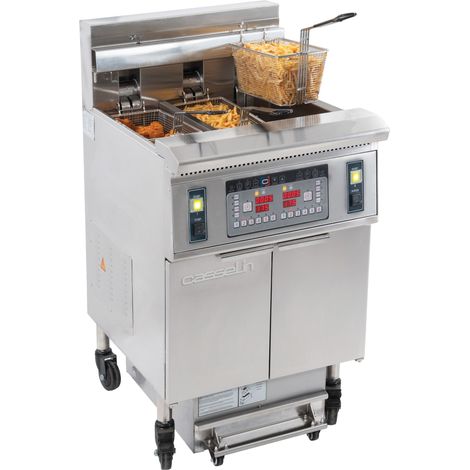 Friteuse électrique avec filtration 12 + 22 litres 8,5+17kW - Casselin