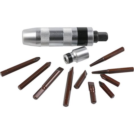 Jeu de burins à percussion avec coffret de rangement, outils portables de réparation automobile, pour retirer les vis rouillées et endommagées, type 1 (1/5)