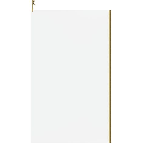 Colore 8mm Clear Glass Brushed Brass 1850mm x 1200mm Walk In Shower Screen including Wall Channel and Support Bar (1/3)