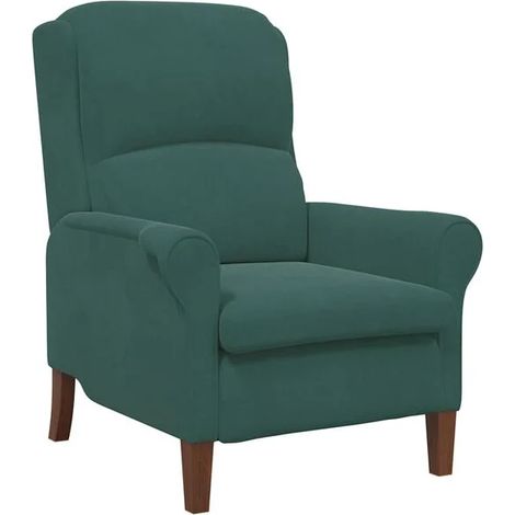 Fauteuil en velours vert foncé (1/5)