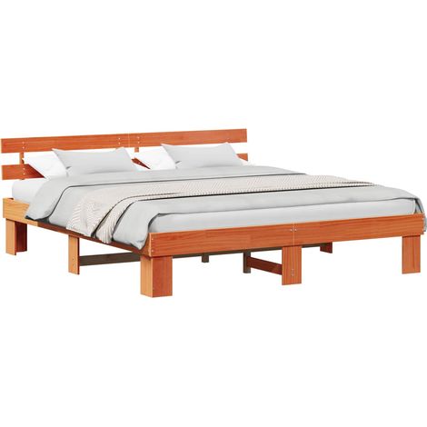 Maison Exclusive - Bettrahmen Wachsbraun 180 x 200 cm Massives Ki