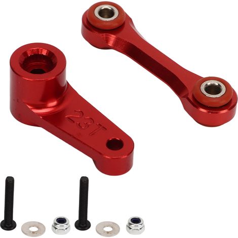 Jeu de leviers de servo en alliage d'aluminium, 23T, facile à remplacer pour servomoteurs RC, compatible ARRMA 1/7 et 1/8, couleur rouge. (1/5)