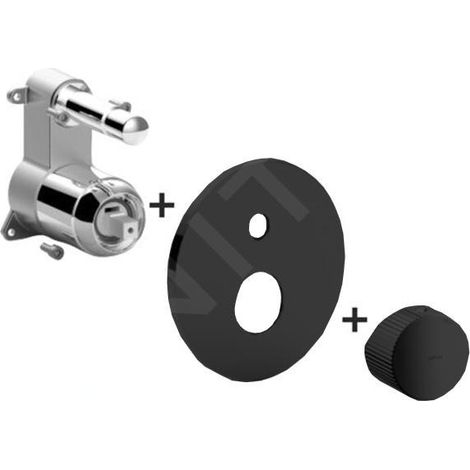 Paffoni Jo - Mitigeur encastré pour 2 sorties, noir mat JOBOX015NO/M (1/2)