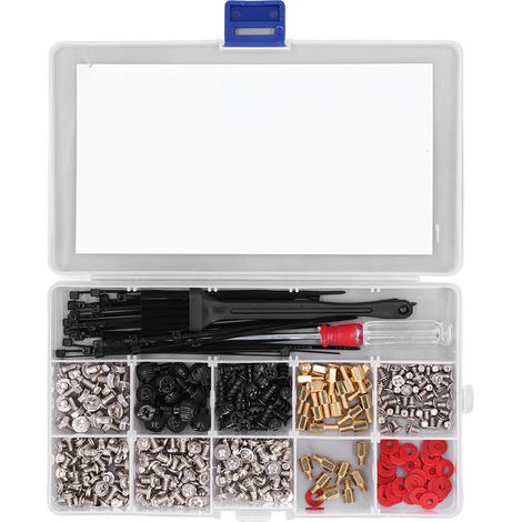 Kit de 366 vis pour ordinateur, entretoises de carte mère et brosse de tournevis inclus. (1/5)