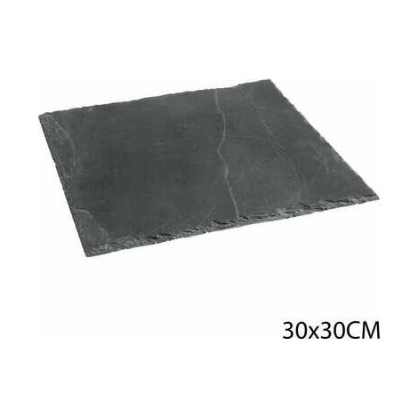 Plat de service en ardoise noire 20 x 20 cm