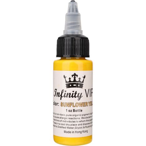 30ml Encre de Tatouage Semi-Permanente Pigment Jaune, Encres Longue Durée, Accessoire de Tatouage (1/5)