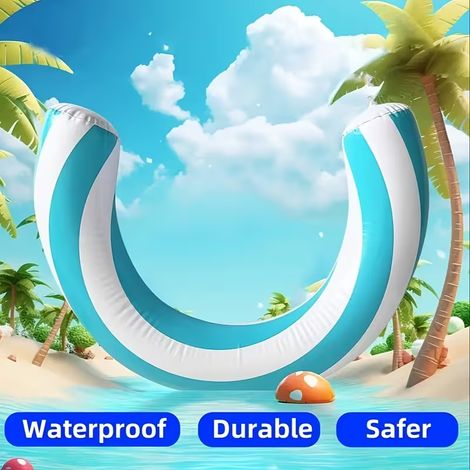 Flotteur de piscine arc gonflable bleu, matériel durable et sûr de PVC, indispensable pour le divertissement d'été