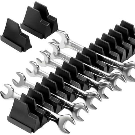 Organisateur Magnétique de Clés à Molette 20 pièces – Support mural pour clés, tournevis et pinces – Porte-outils modulaire pour tiroir – Capable de contenir 48 clés (Noir)
