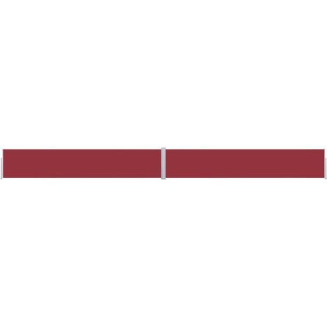 Auvent latéral rétractable de patio Paravent extérieur Brise Vue Rétractable pour Jardin, Balcon, terrasse 170x1200 cm Rouge NDTN6202180 (1/5)