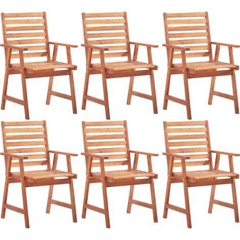 vidaXL Sillas de comedor para jardín 6 uds madera maciza de acacia (1/5)