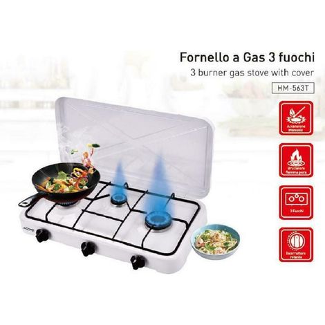 Trade Shop - Estufa De Gas Three Fire Ajustable Llama Polvo A Prueba De Polvo Placa -