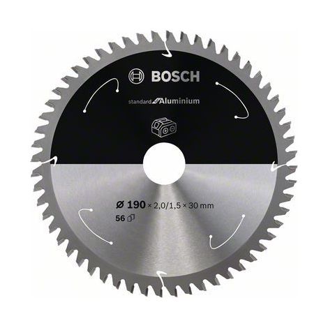 Bosch Professional Disco de sierra circular Standard for Aluminium (aluminio, 190 x 30 x 2 mm, 56 dientes, accesorio de sierra circular sin cables)