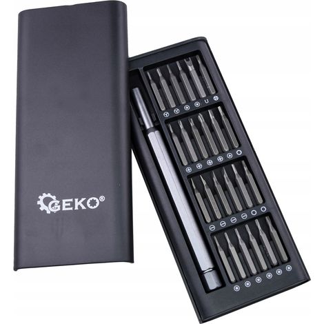 Juego de destornilladores de precisión geko 24w1 s2 acero magnético (1/3)