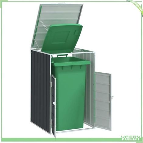 4006173 Rangement à roulettes pour poubelles pour bac unique acier (1/5)