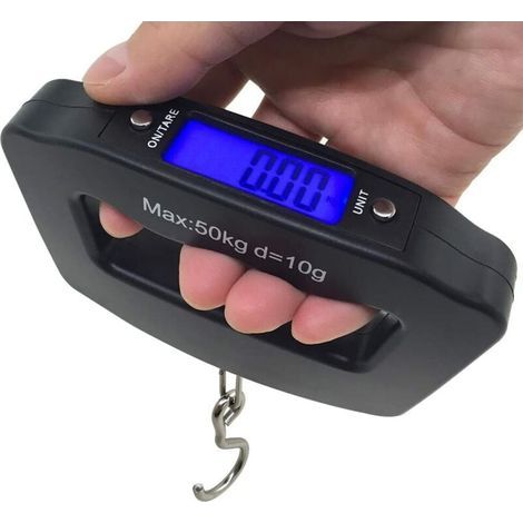 50 kg 10 g LCD-Display, elektronische, digitale, tragbare Hänge- und Reisegepäckwaage für Zuhause und unterwegs (1/4)