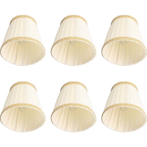 SJLERST Abats-Jour de Lampe en Tissu,Petits Abats-Jour de Lampe, Clips Monture de Bougie pour Lustre en Cristal, abat-jours E14 pour table de chevet, Bougeoir Lampe de Chevet,6PCS Abat-jour (1/5)