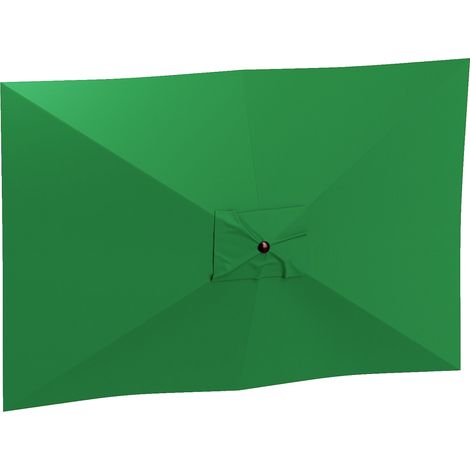 Telo di Ricambio per Ombrellone Rettangolare 3x2 m a 6 Stecche Poliestere Anti UV 50+ Verde (1/5)