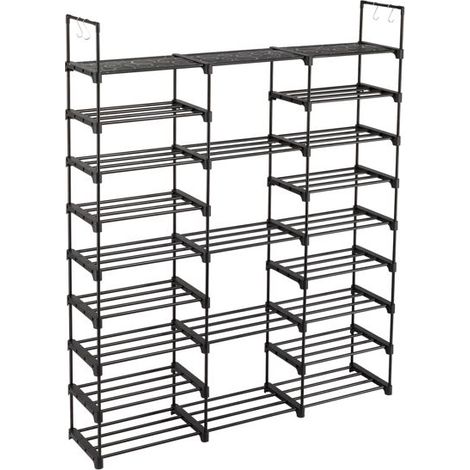 Etagère à chaussures 9 niveaux, Peut contenir 50 paires de chaussures, 127x28x157.5cm (1/5)