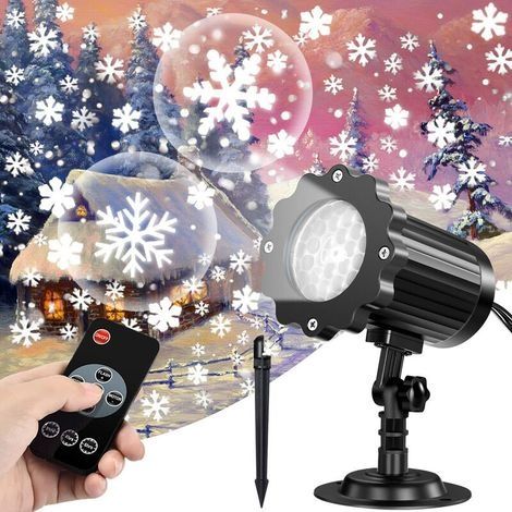 Lampe de projection LED Projecteur de flocon de neige de Noël extérieur Lumières IP65 Lampe de projecteur de flocon de neige étanche avec télécommande pour bar de jardin de fête de mariage de Noël int (1/4)